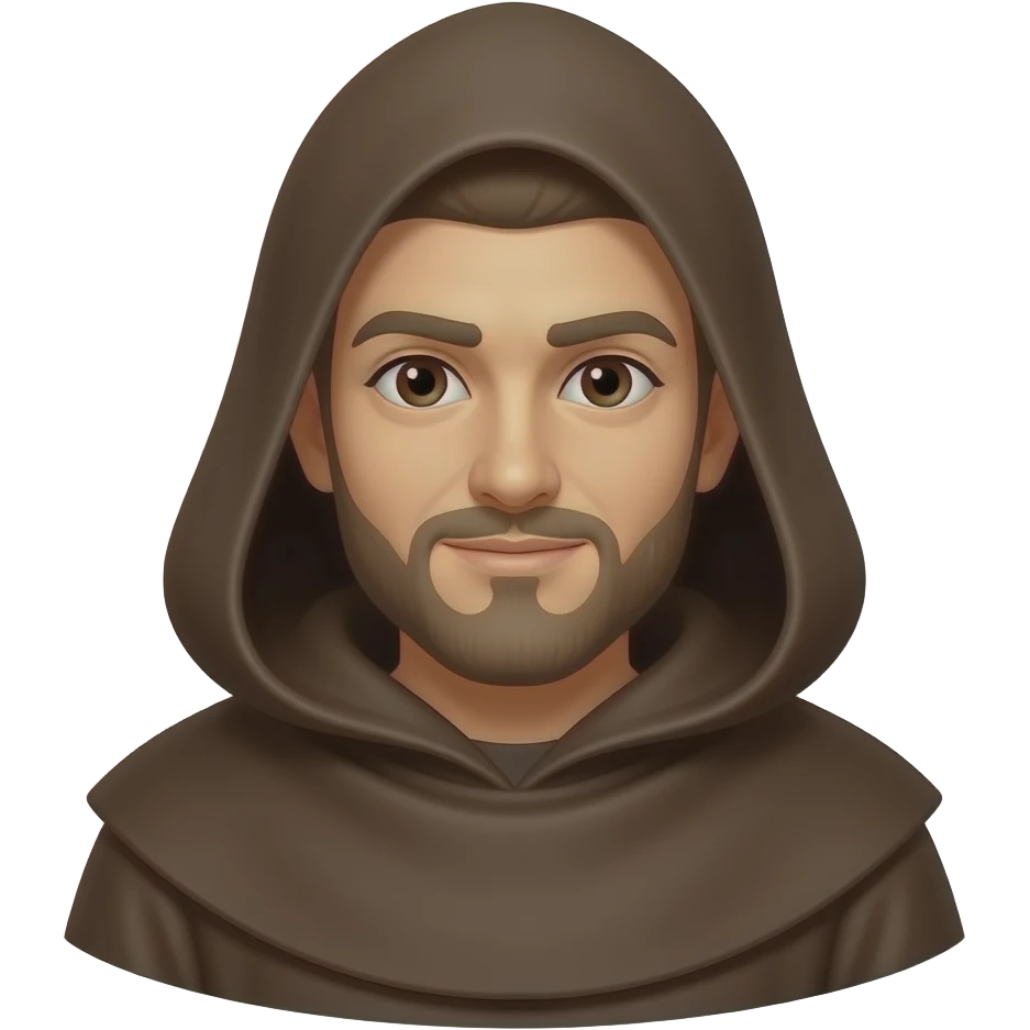 Brown robed hooded monk emoji