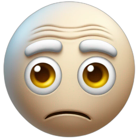 3d sphere with a cartoon elderly skin texture with big kind eyes emoji
