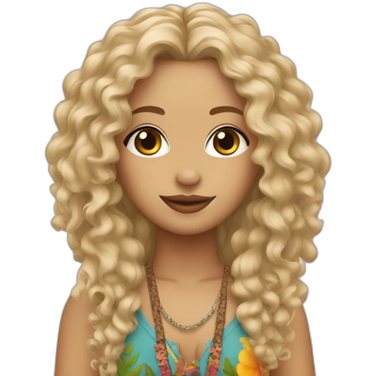 Rubia rizos hippie emoji