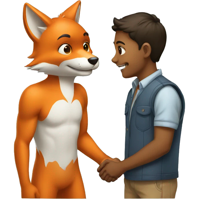 kid and fox handshake emoji