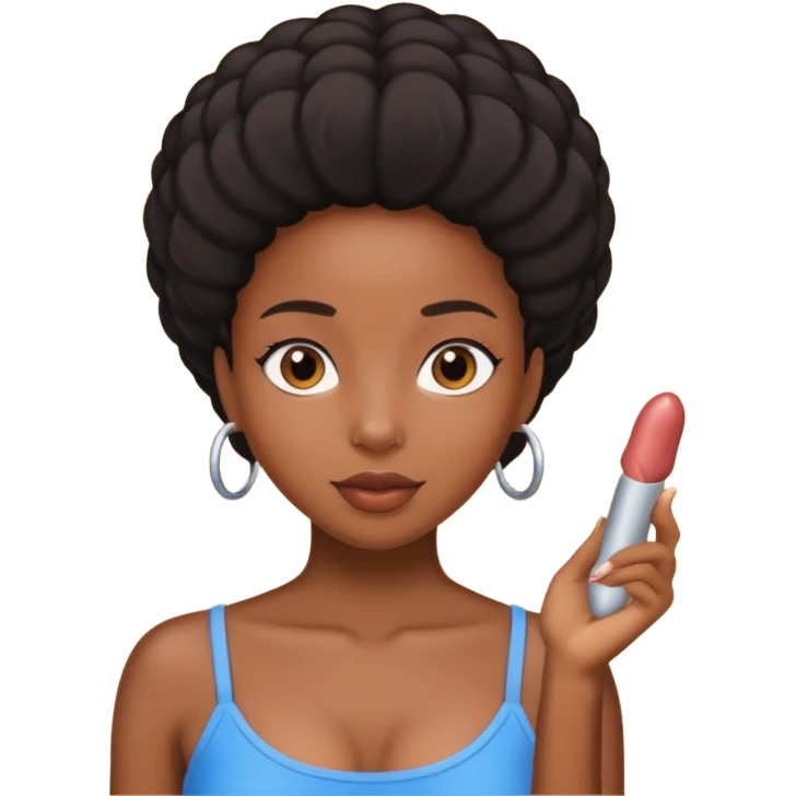 Black naked girl with penis emoji