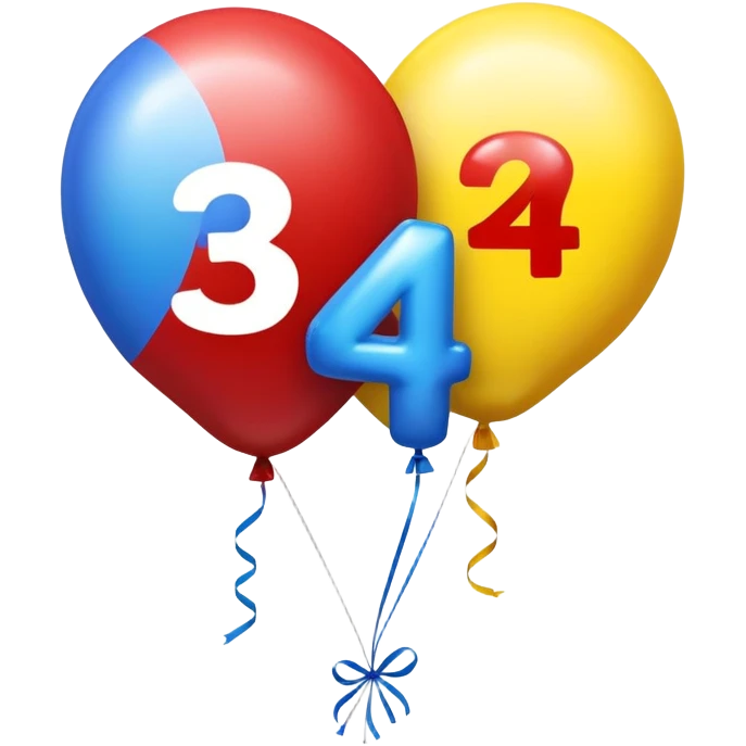 Balloons that say 34 emoji
