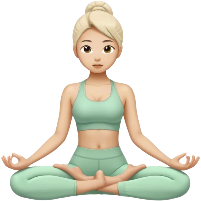 asian yoga girl light green clothes  emoji