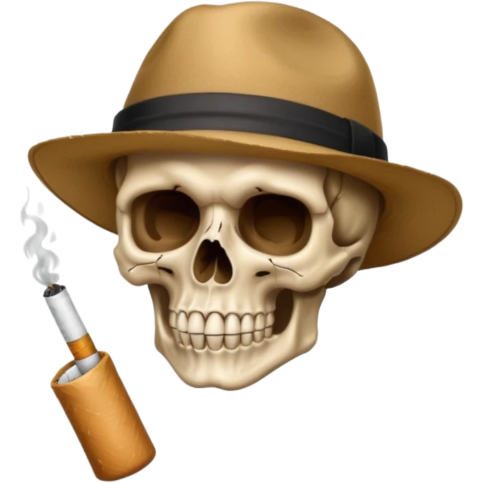 Skull , hat , cigarette  emoji