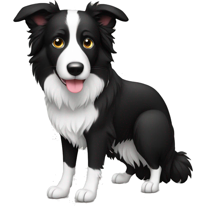 border collie with only half head black emoji