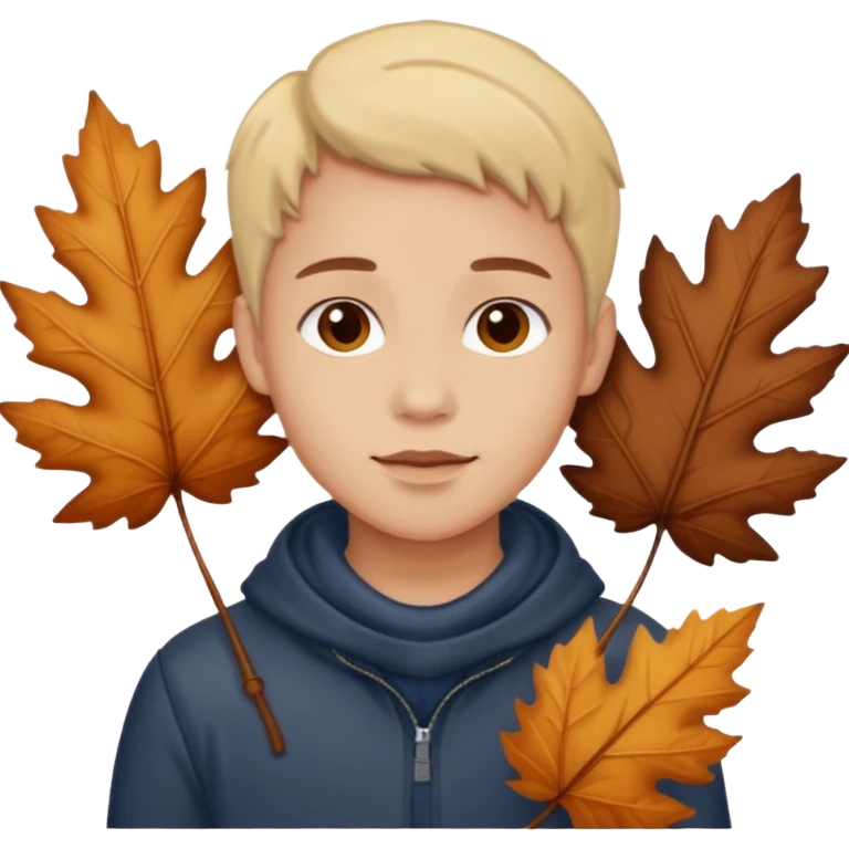  Brown autumn on hand emoji