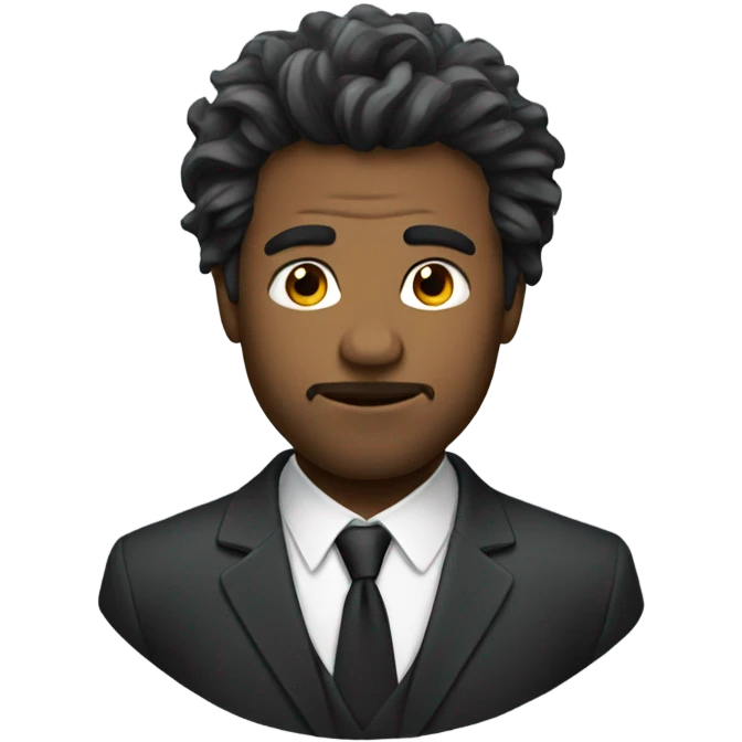 Man in suit with messy hair emoji