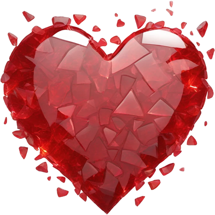 red broken glass heart emoji