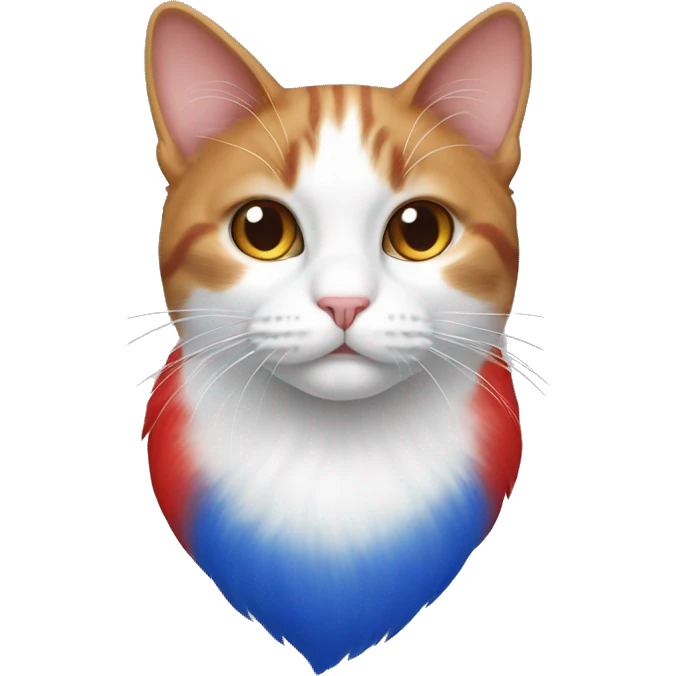 Red white and blue cat emoji