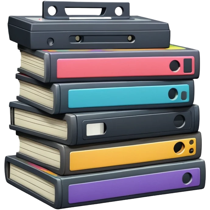 stack of VHS tapes piled up emoji