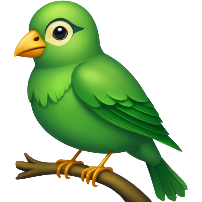 A green bird emoji