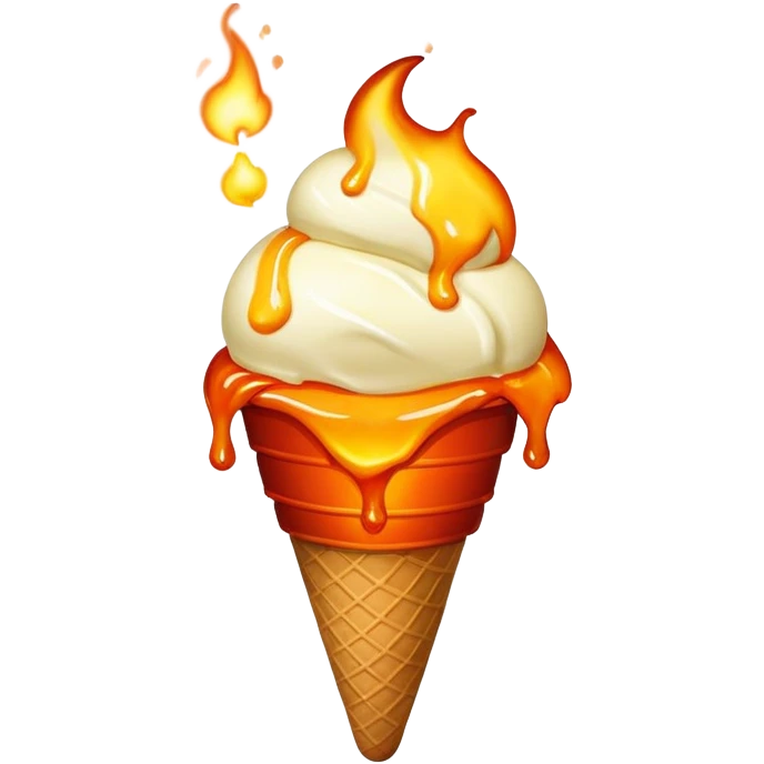 Fireball eating icecream  emoji