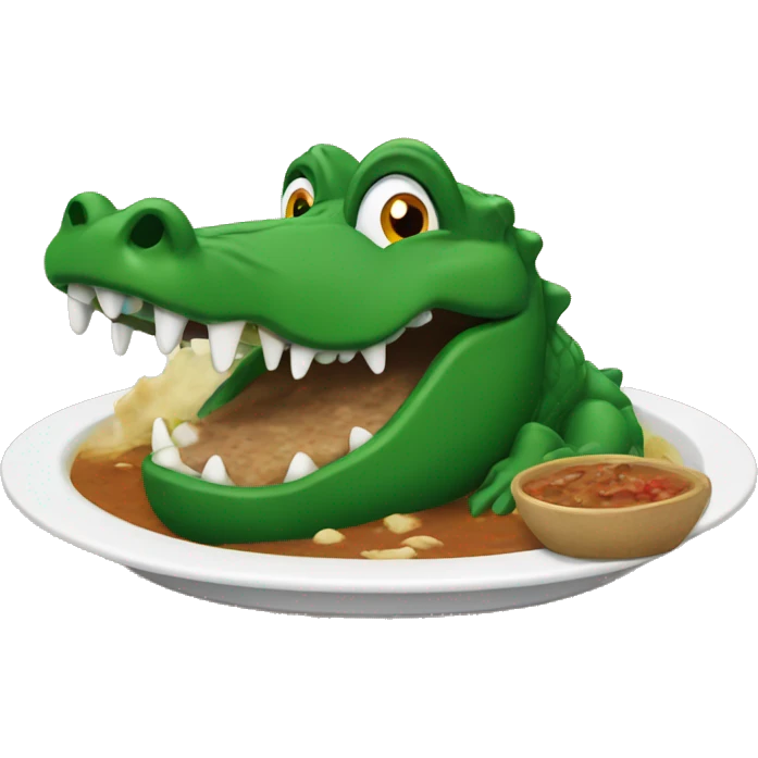 Gator eating gumbo emoji