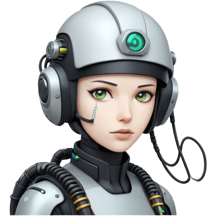 cyberpunk person in helmet with wires emoji