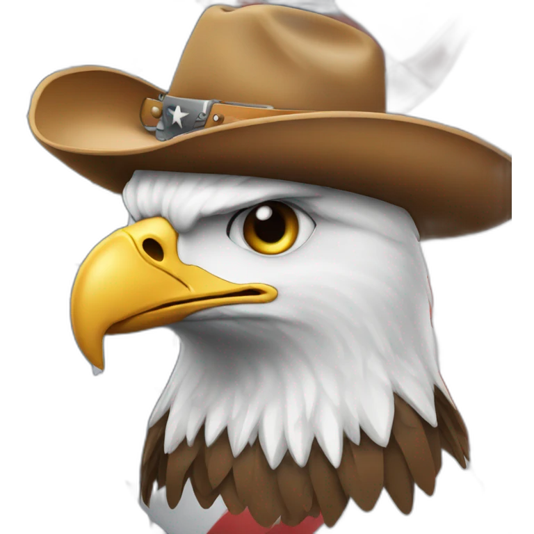 Patriotic Eagle with cowboy hat and gun emoji