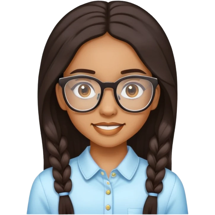 lightskin girl with glasses and braces with long dark hair emoji