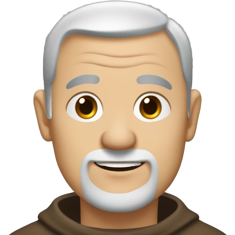 A middle-aged white male friar with a grizzled appearance, buzz cut, and a square jaw. emoji
