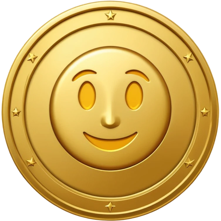 A shiny 3D coin in emoji style, with embossed details and realistic lighting.  place the "V" from the Visify logo in the center of the coin, keeping its original curved style.  emoji