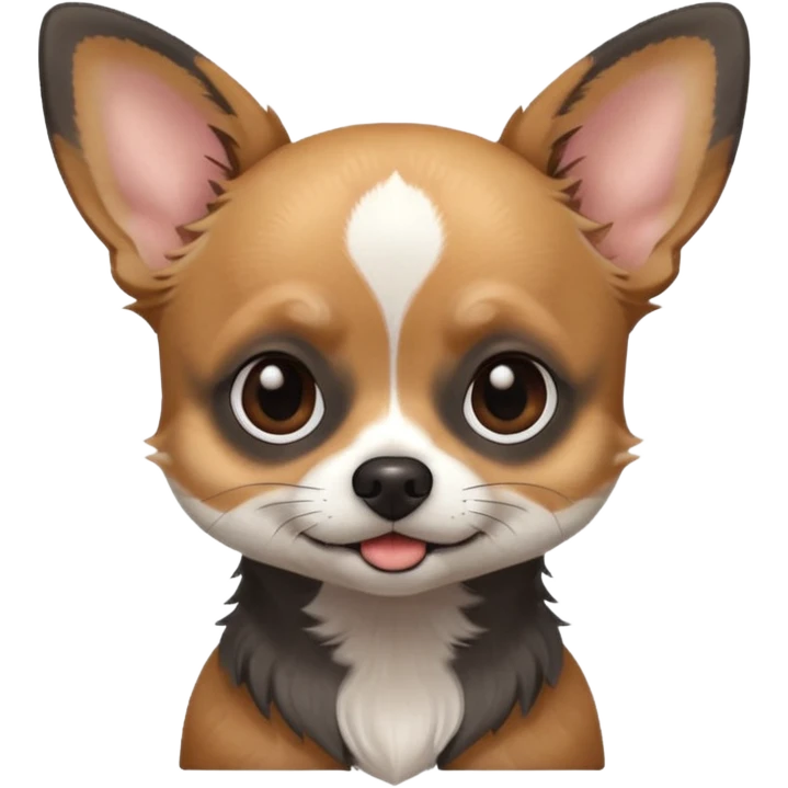Chihuahua mix with grey, brownish face  and black color  emoji