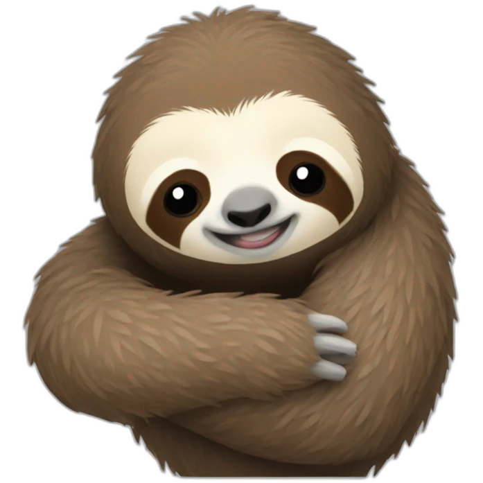 a sloth who hugs someone emoji