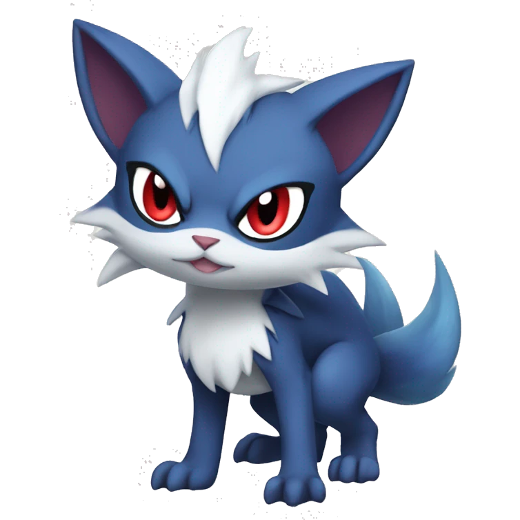 Edgy Cool Chibi Sneasel-Quilava-Absol-Pokémon-fusion-cat Full Body emoji