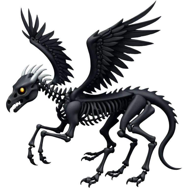 thestral: Winged horses visible only to those who have witnessed death and understand its significance. emoji