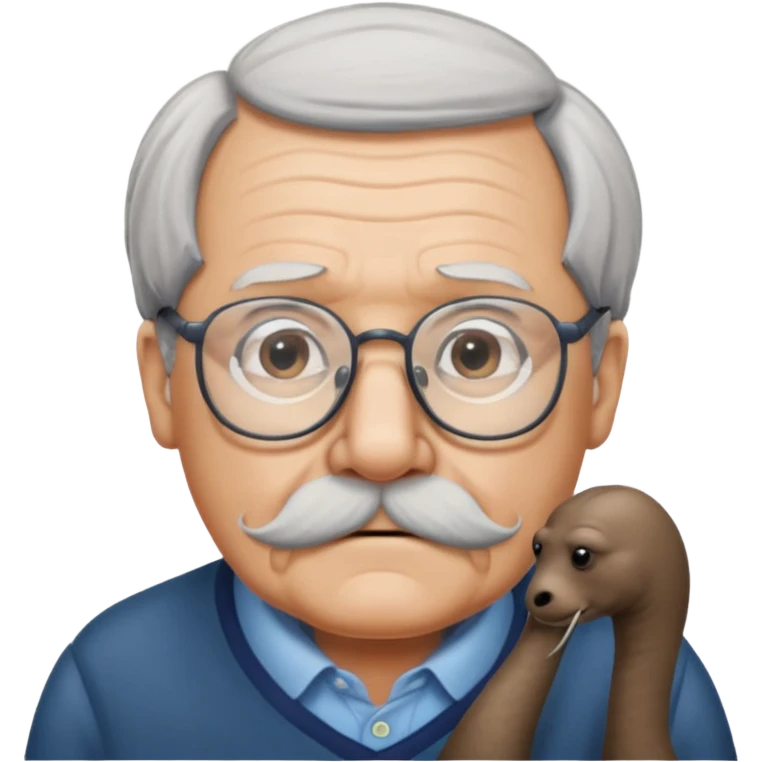 Old man with glasses looking at walruses  emoji