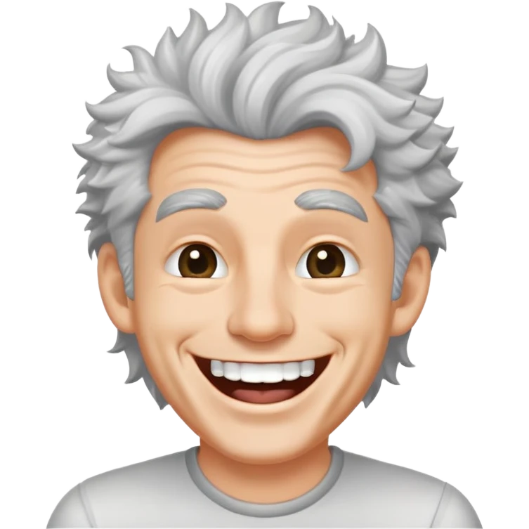 Laughing man with salt and pepper hair  emoji