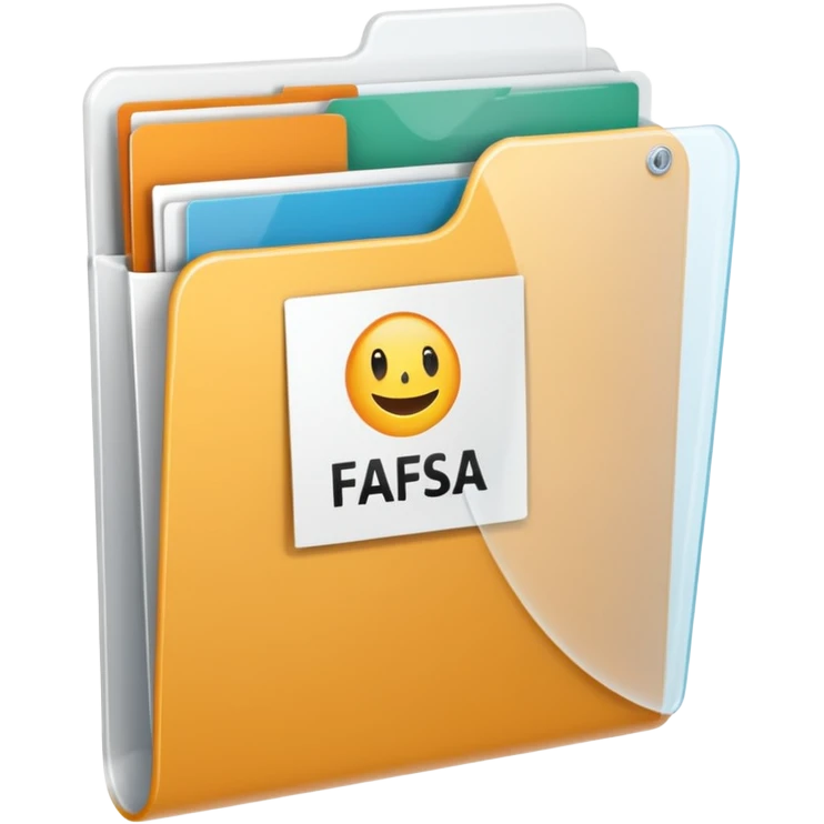 FAFSA info file - Transparent translucent plastic white folder emoji