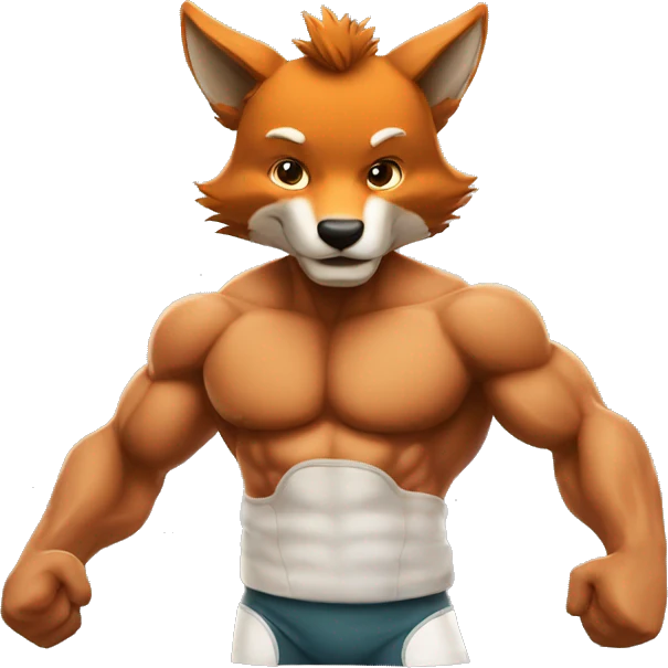 Renard rugbyman musclé  emoji
