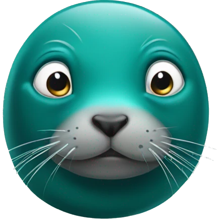 teal-coloured seal mindblown emoji