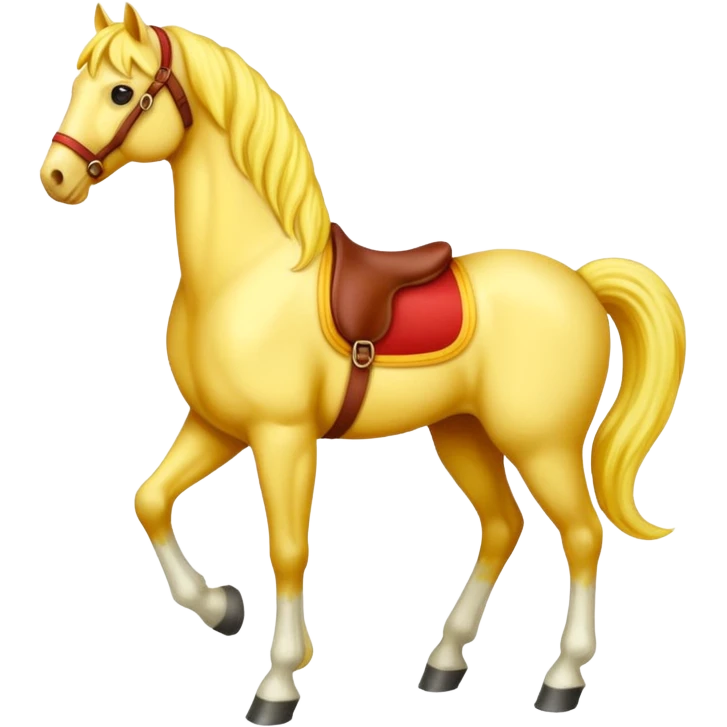Cavalo vermelho e amarelo pastel emoji