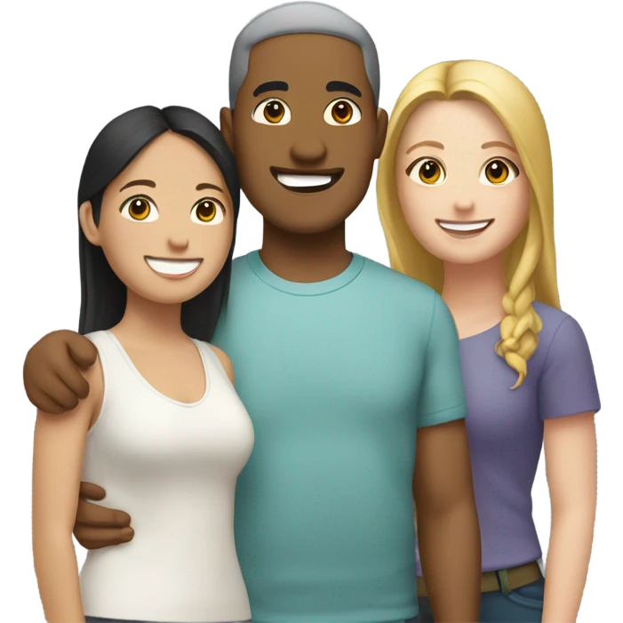 two filipinos and one white girl friends emoji