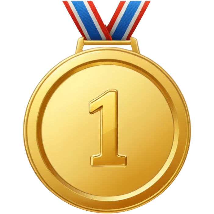 a gold medal with a number 1 emoji