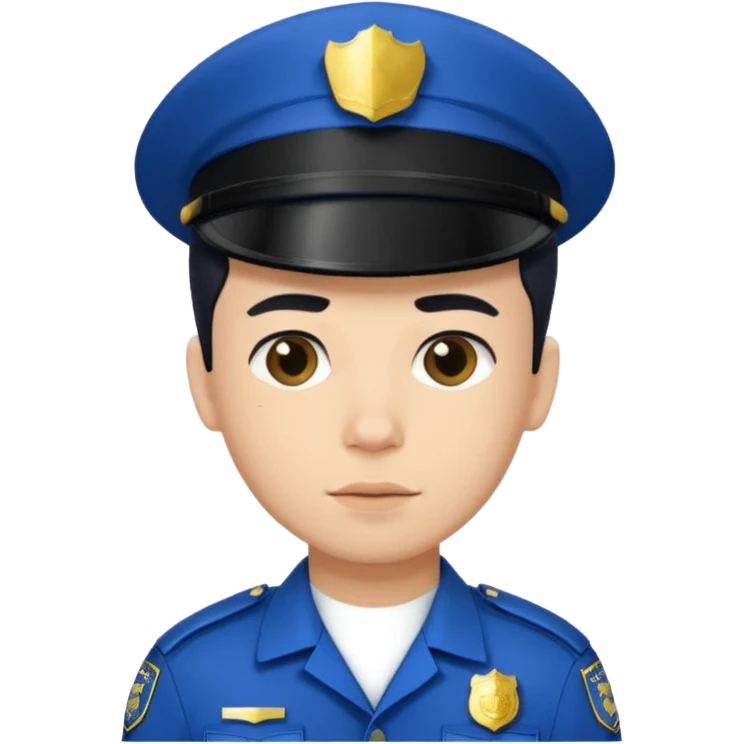 Police man wearing Blue uniform with hair emoji