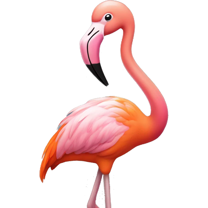 Pink and orange flamingo emoji