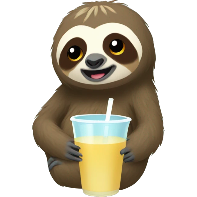 Sloth drinking boba emoji