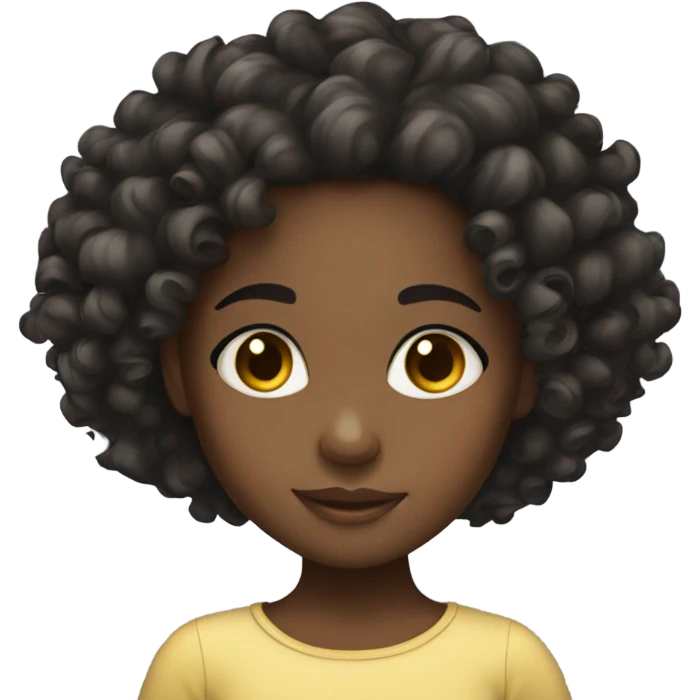 beautiful black girl child with curly hair  emoji
