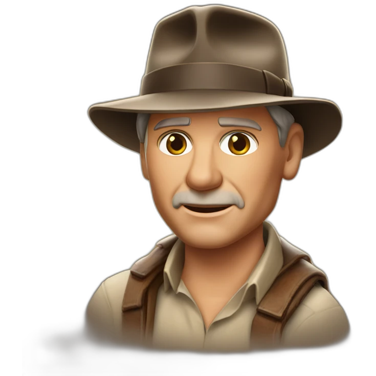 A TOK emoji of Harrison Ford as Indiana Jones. emoji