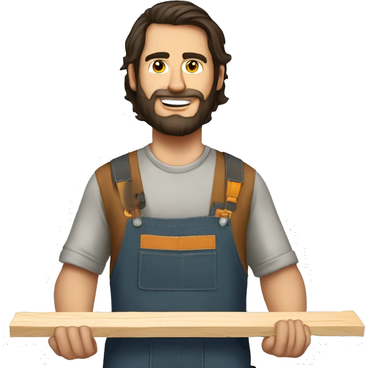 Woodworker with miter saw caucasian dark hair emoji