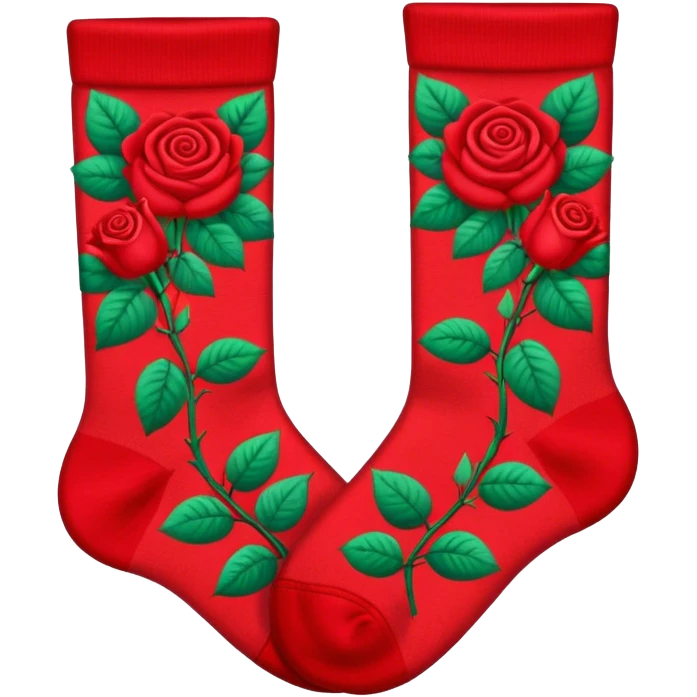 A red socks with red roses partern emoji