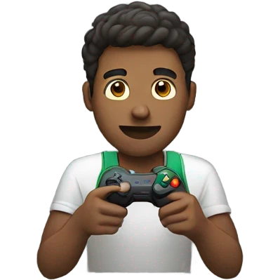 Guy playing video game emoji