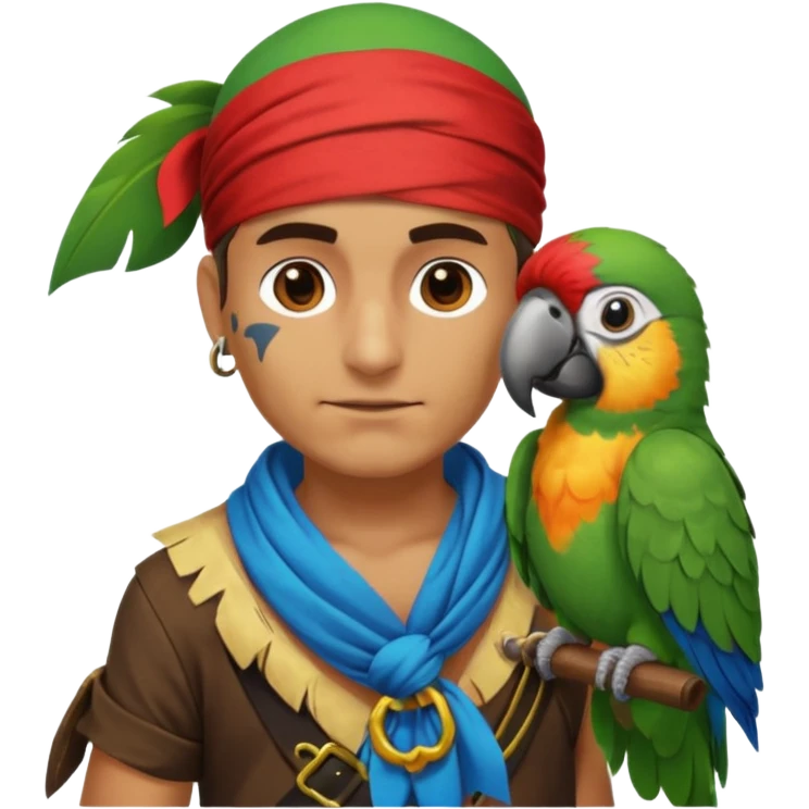 pirate and parrot emoji