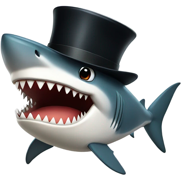 shark with tophat emoji