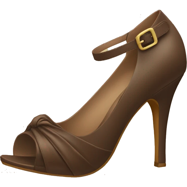 Elegant brown heels with emoji