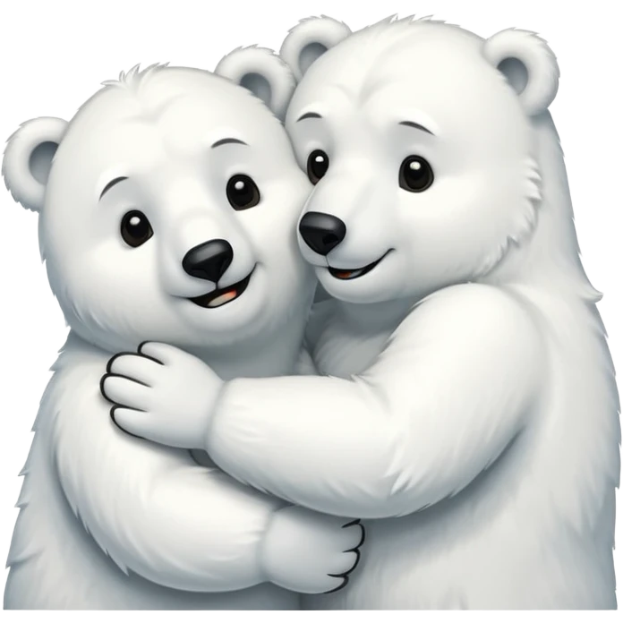 two polar bears love emoji