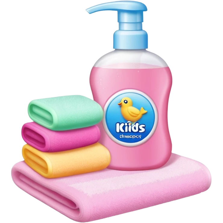 Soap, washcloth and kids shampoo emoji