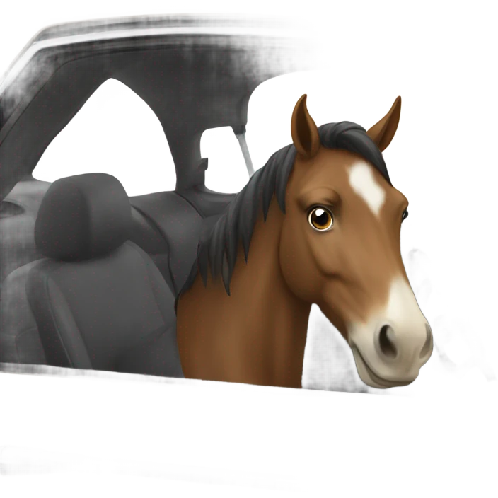 Horse driving car emoji