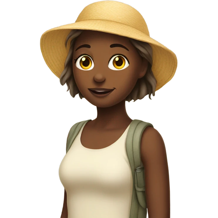 Girl taking a sun emoji