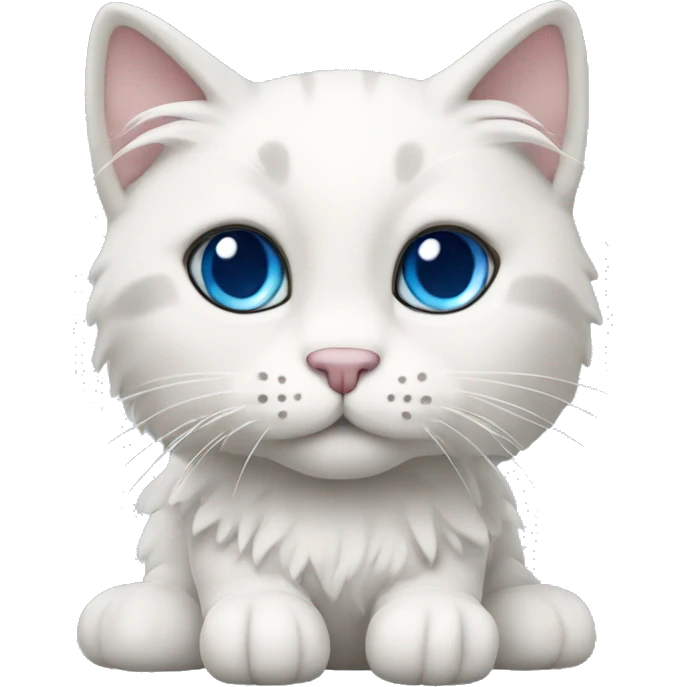 White rag doll cat with grey face and blue eyes emoji